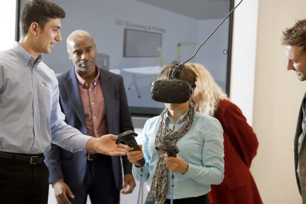 Customers using VR headset
