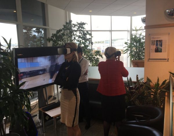 Colleagues exploring VR