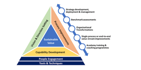 a diagram highlighting the importance and process of operational performance improvement