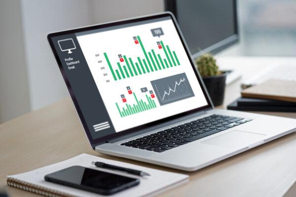 man business analytics and financial Business finances and accounting concept.