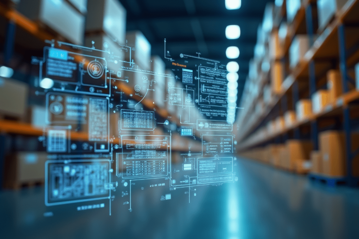 Display of advanced technology in a warehouse