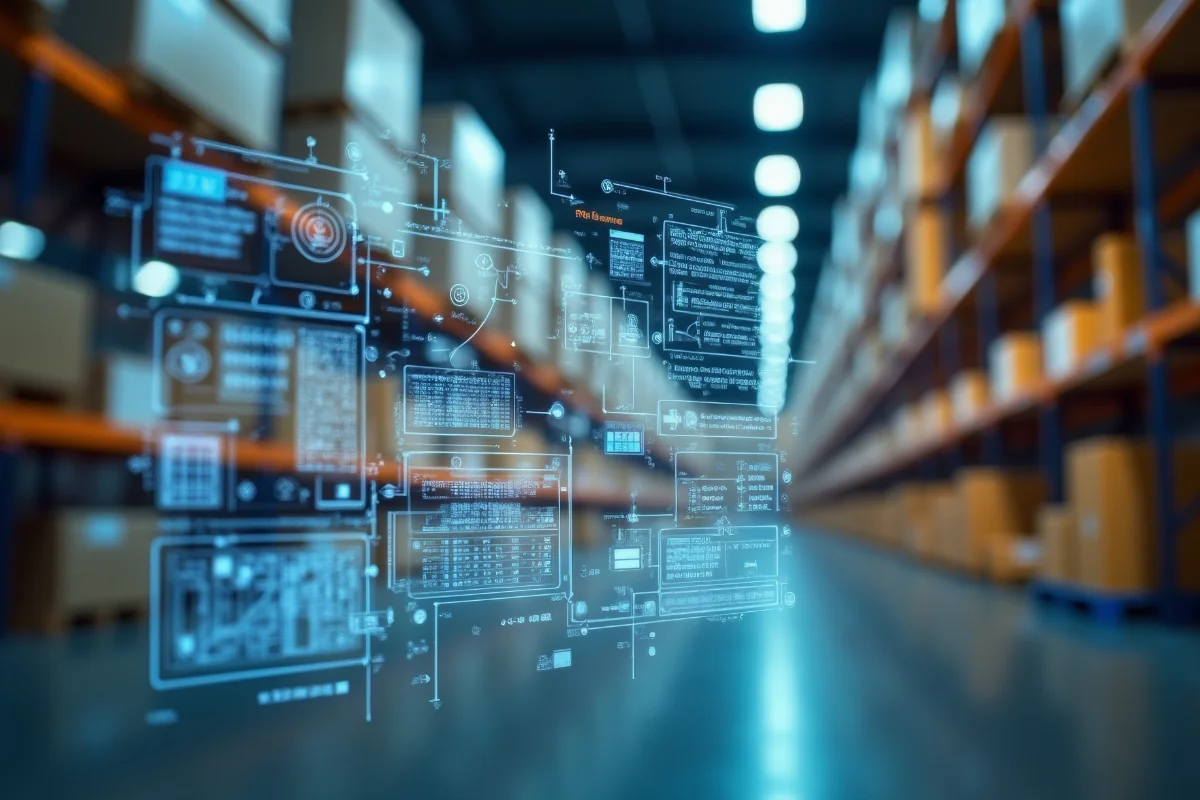 Display of advanced technology in a warehouse
