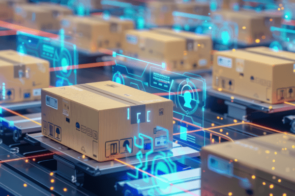 Boxes in a production line with advanced technology to streamline operations