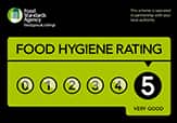 Food Hygiene Rating showing score of 5