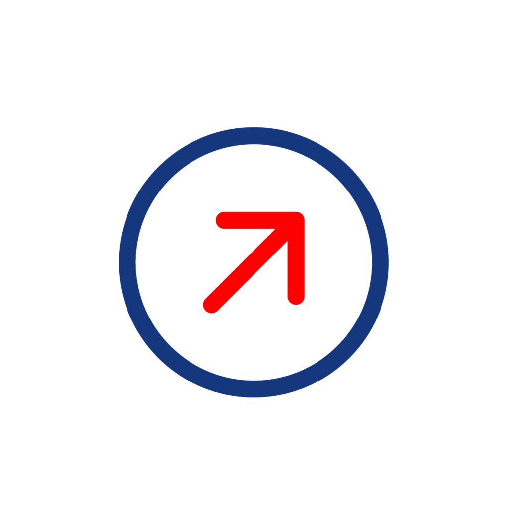 Red arrow pointing to the top right within a blue circle.